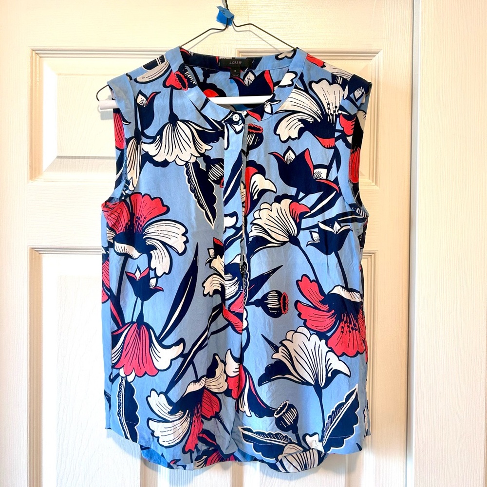 Floral 100% Silk Blouse